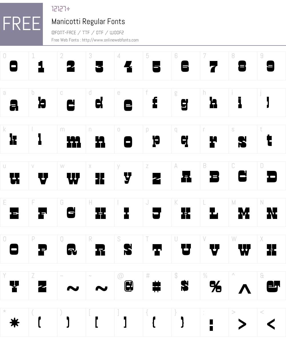 Manicotti Regular Font Screenshots