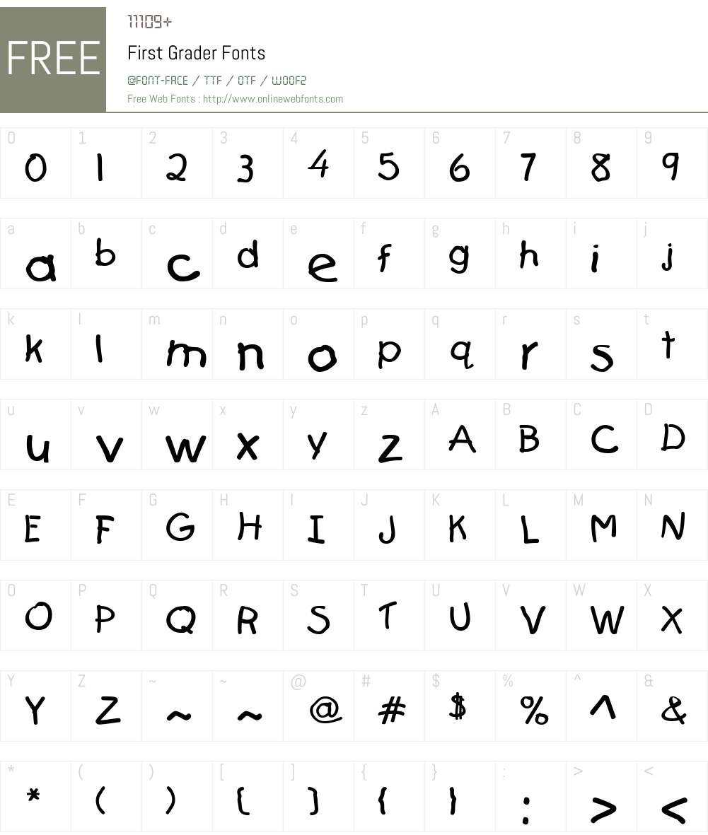 First-Grader Font Screenshots