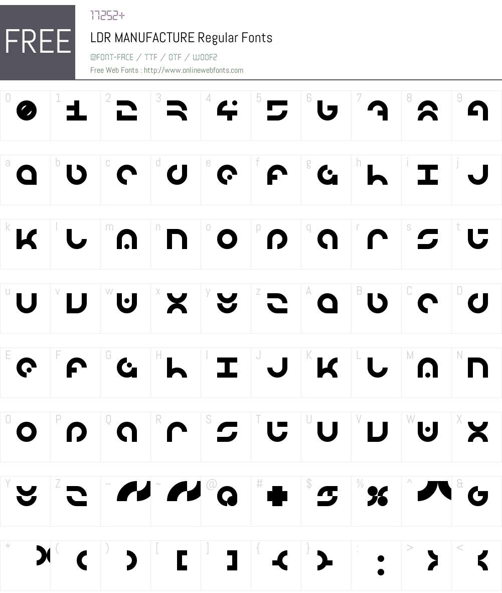 LDR MANUFACTURE Font Screenshots