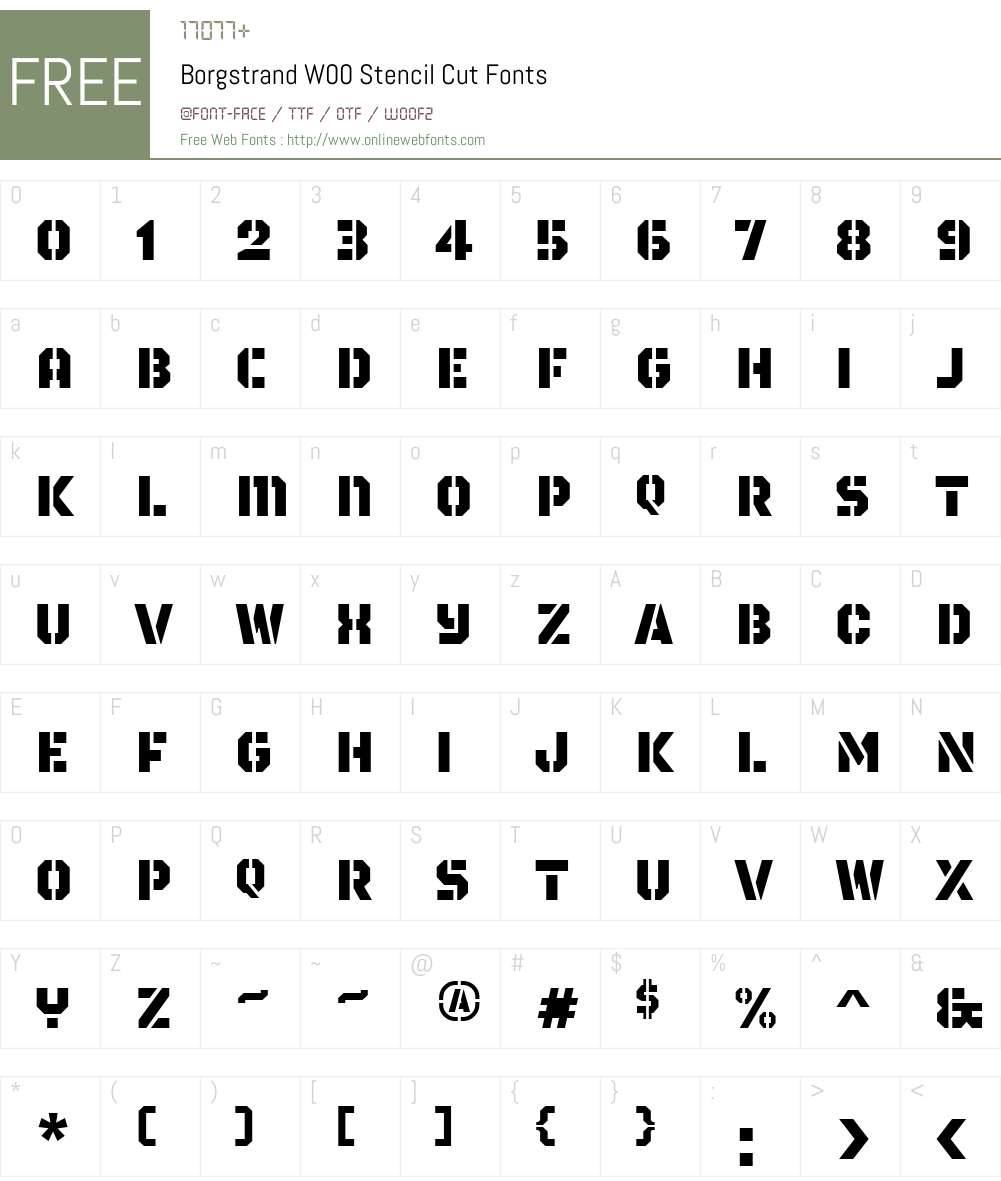Borgstrand Font Screenshots