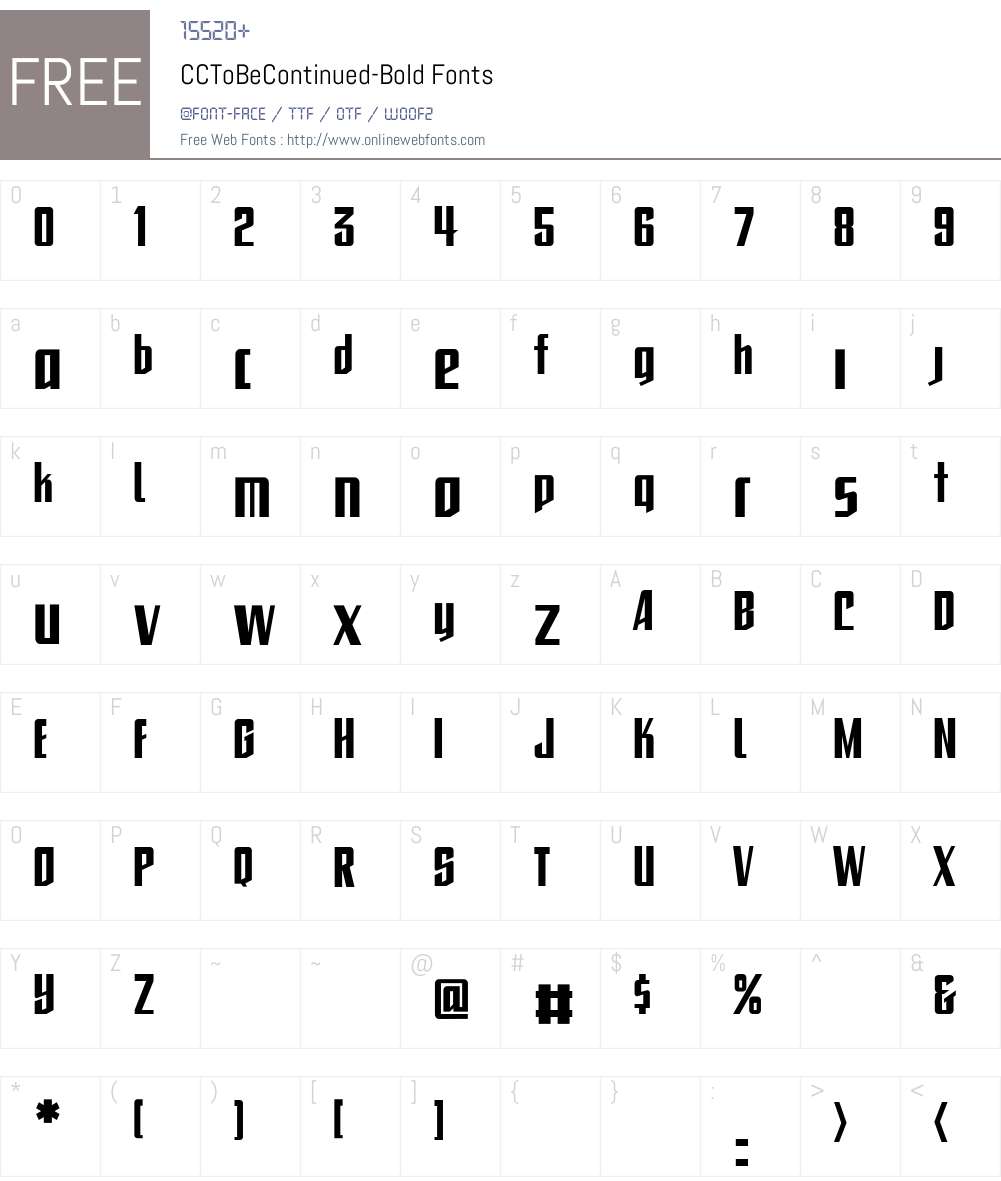 CCToBeContinued Font Screenshots