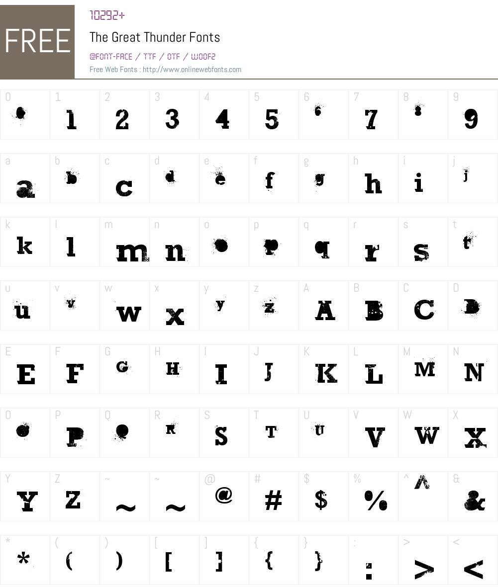 The Great Thunder Font Screenshots