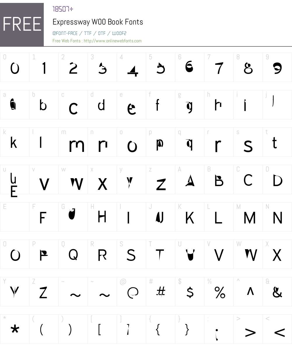 ExpresswayW00-Book Font Screenshots