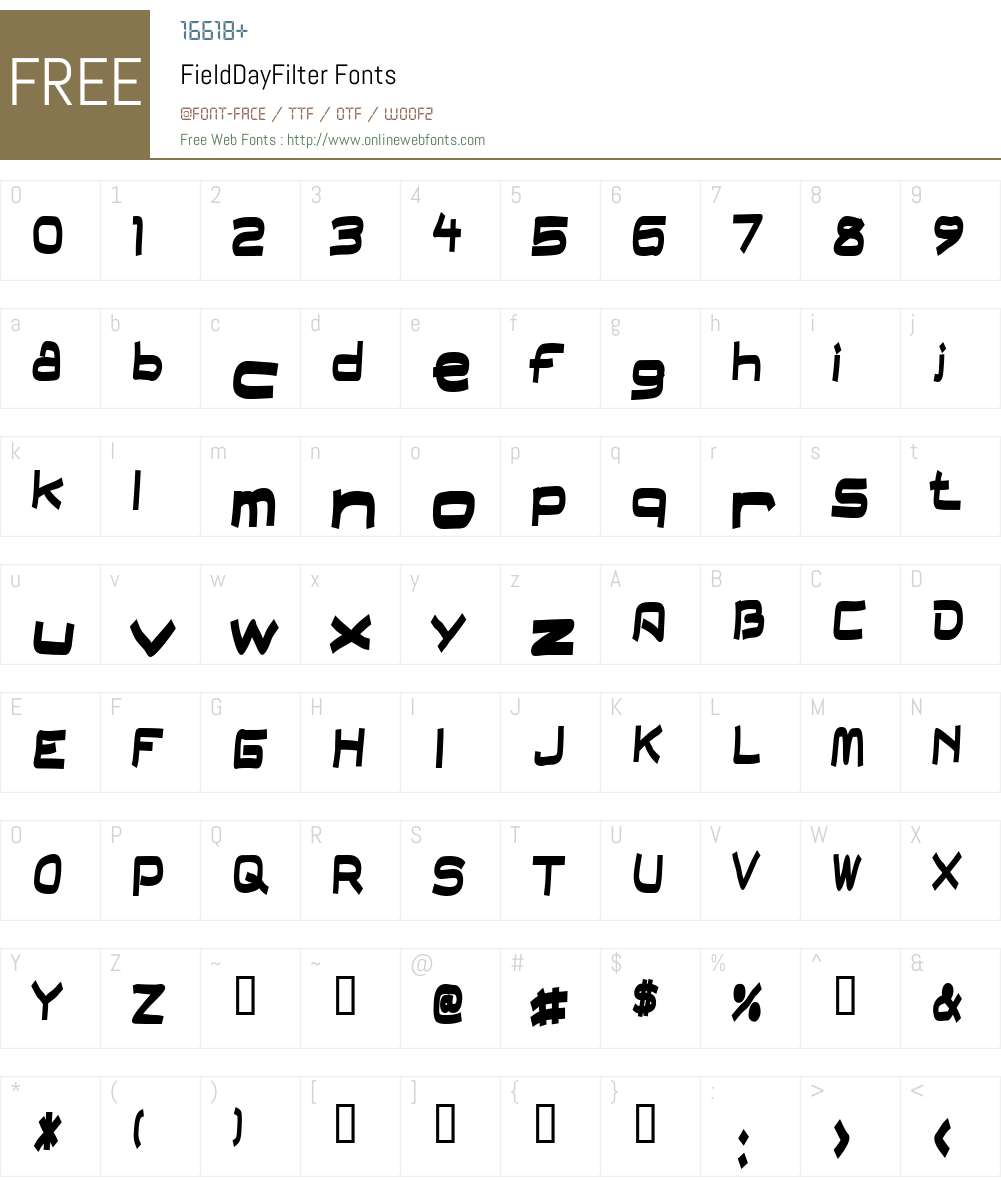 FieldDayFilter Font Screenshots