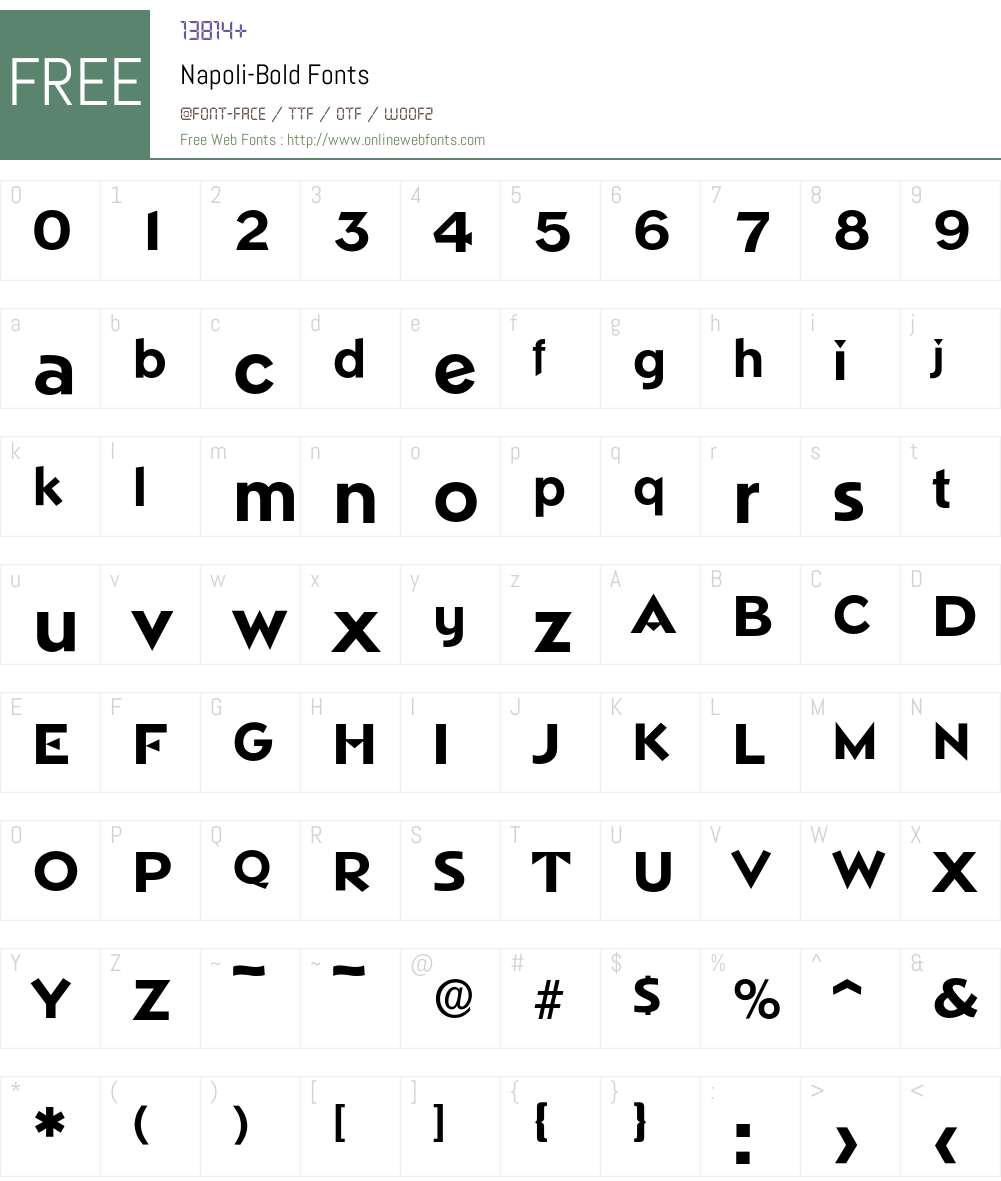 Napoli-Bold Font Screenshots
