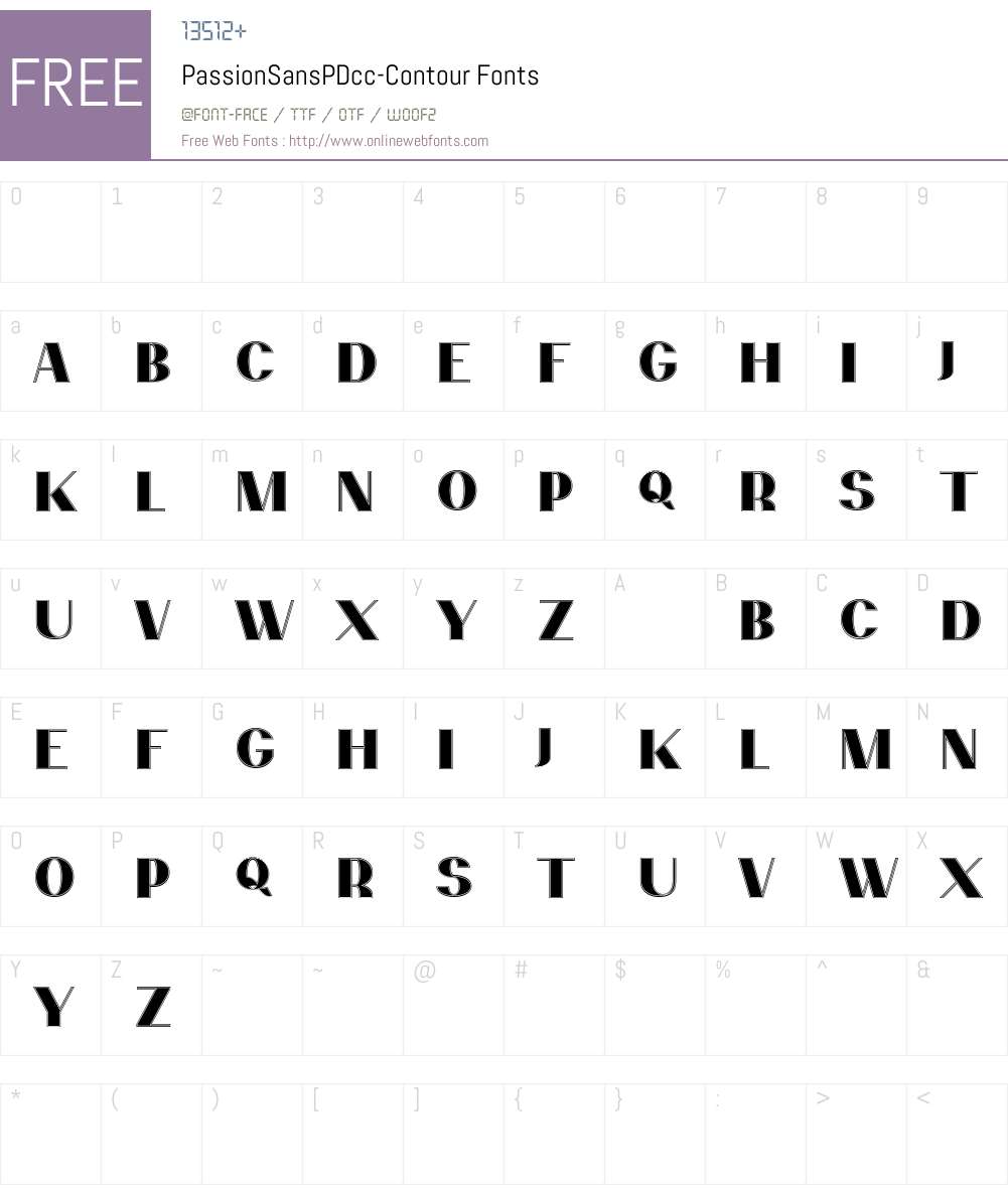 PassionSansPDcc Font Screenshots