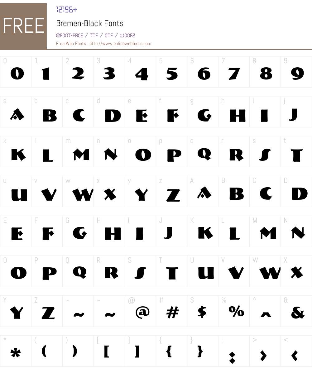 Bremen Font Screenshots