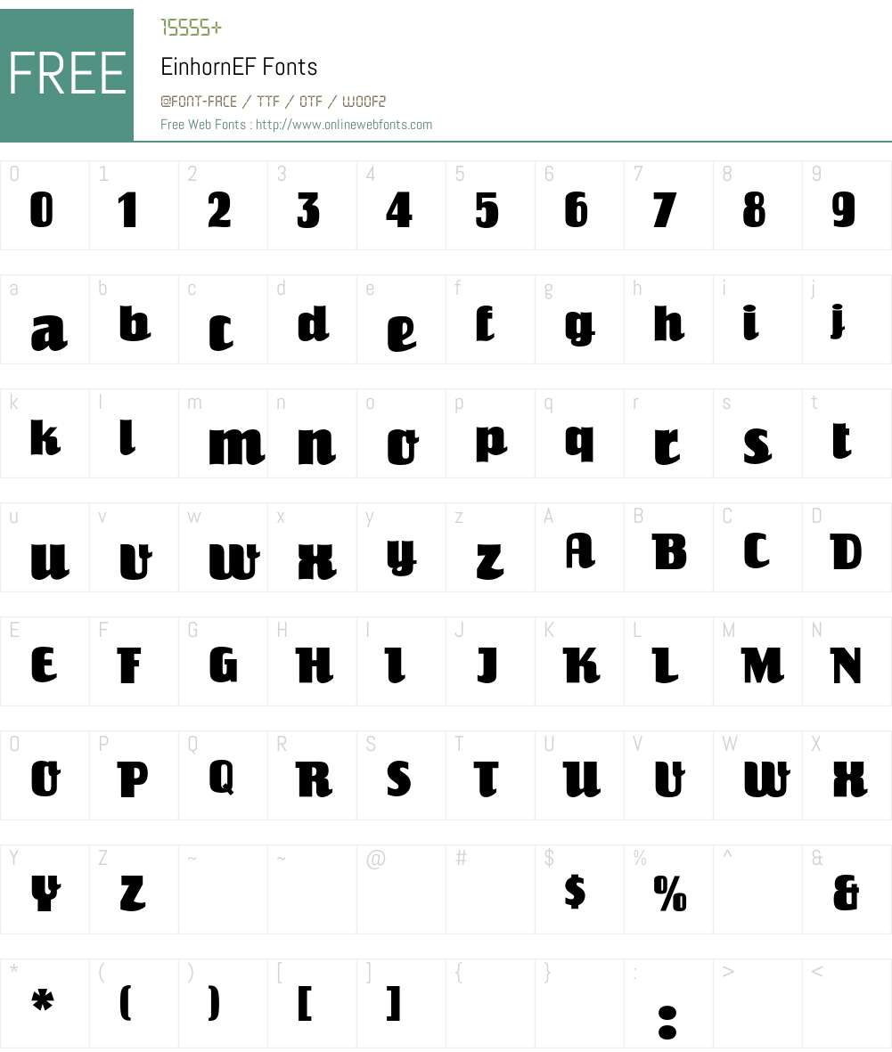 EinhornEF Font Screenshots