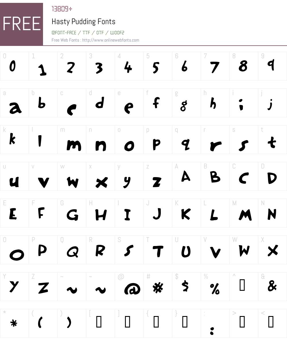 Hasty Pudding Font Screenshots