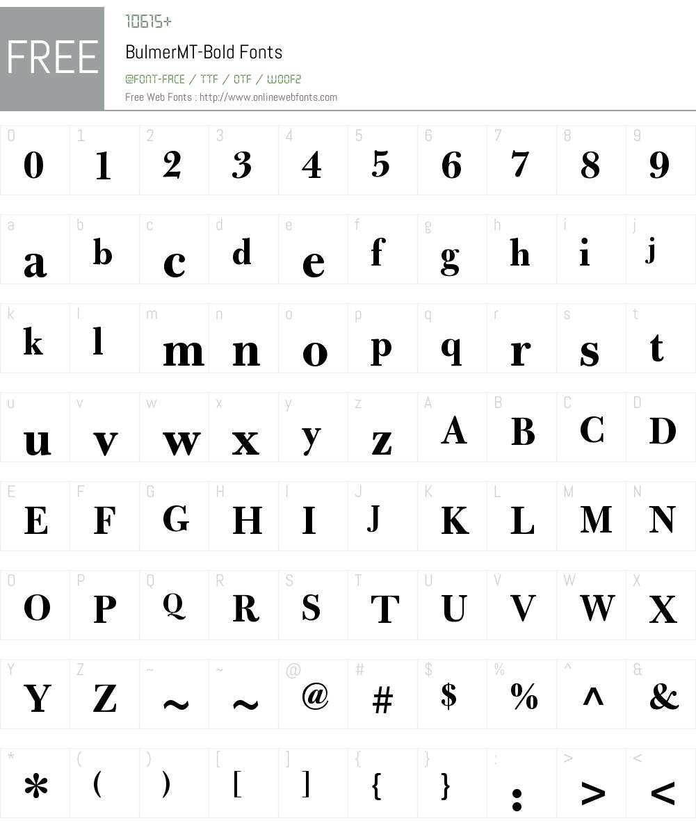 Bulmer MT Font Screenshots