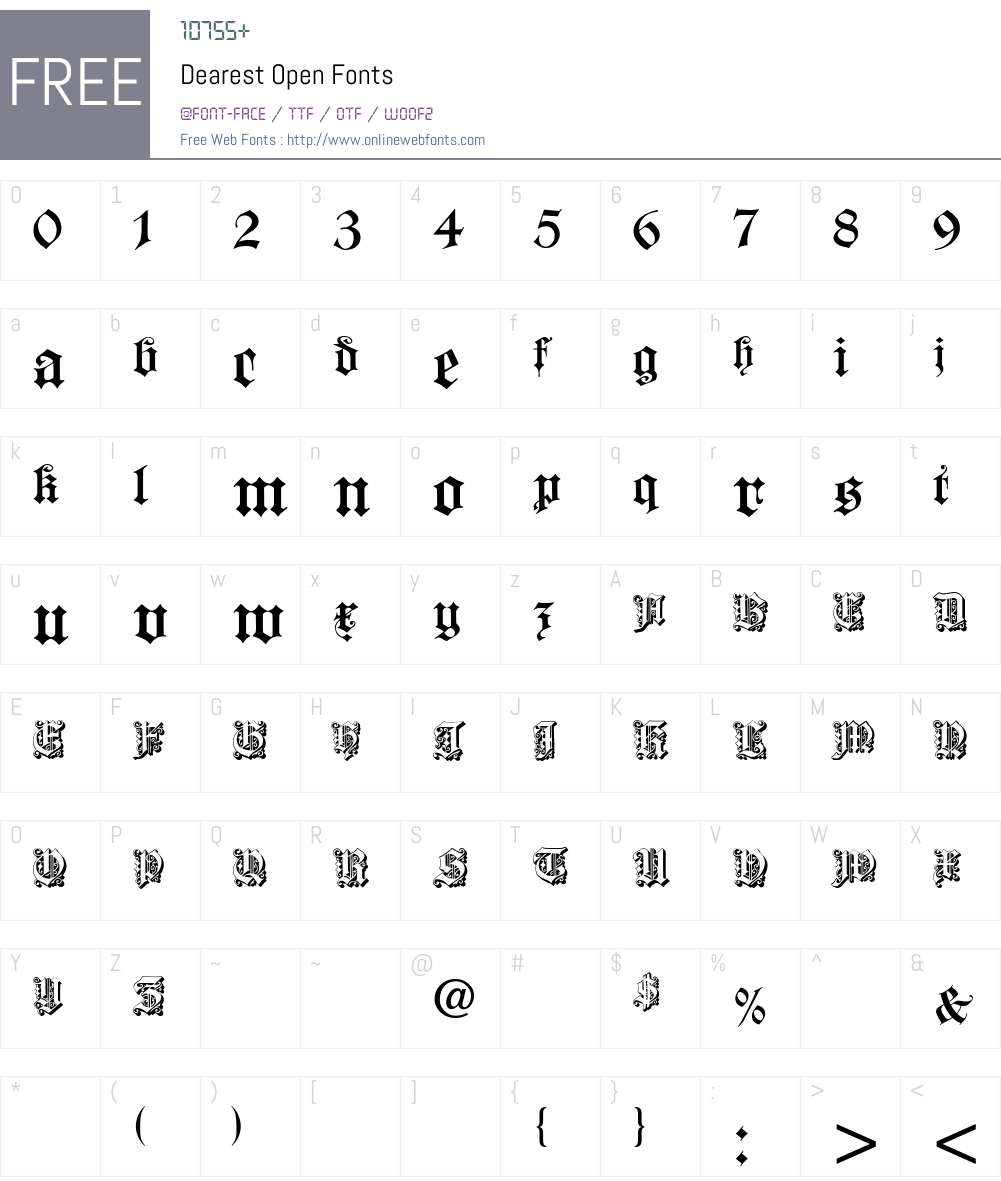 Dearest Open Font Screenshots