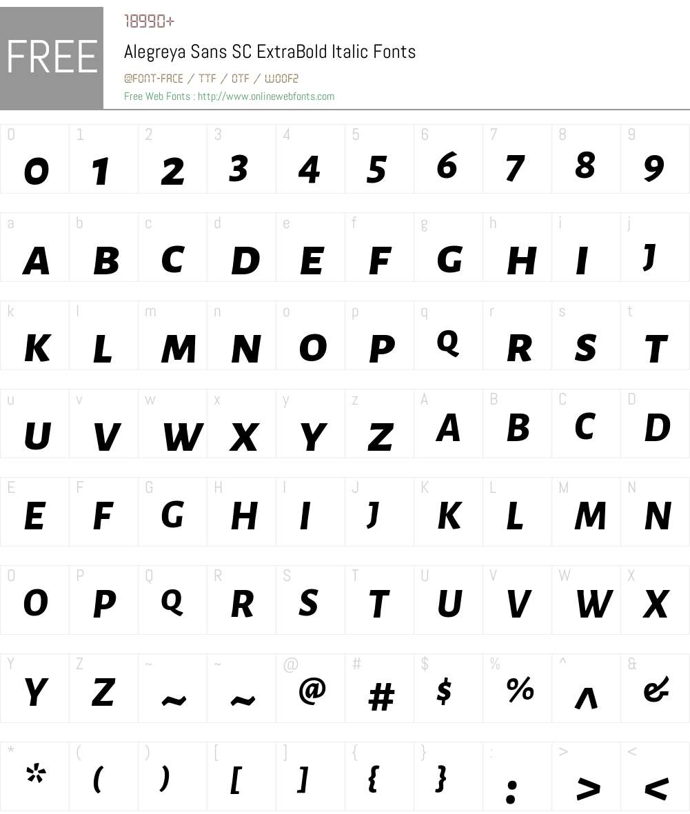 Alegreya Sans SC ExtraBold Font Screenshots