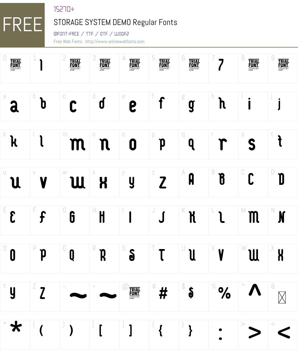 STORAGE SYSTEM DEMO 1.001 Fonts Free Download - OnlineWebFonts.COM