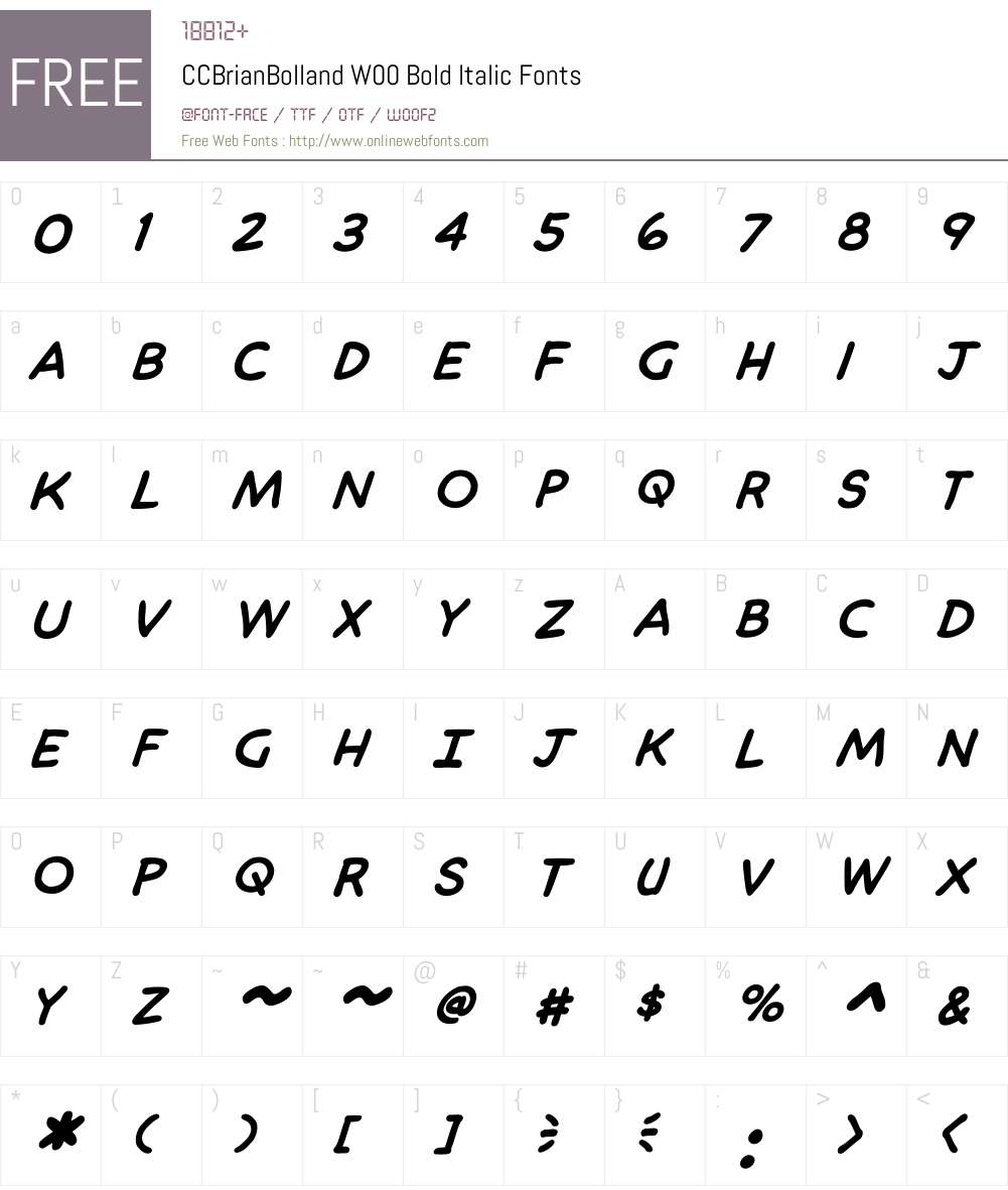 CCBrianBollandW00-BoldIt Font Screenshots