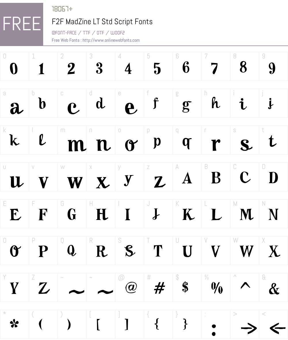 F2F MadZine LT Std Font Screenshots
