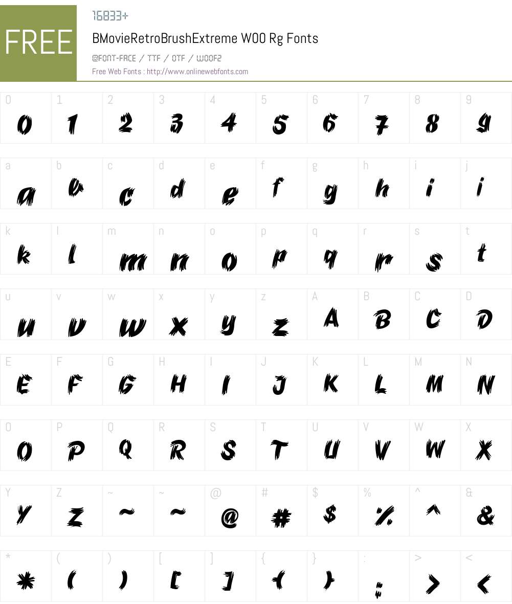 BMovieRetroBrushExtreme Font Screenshots