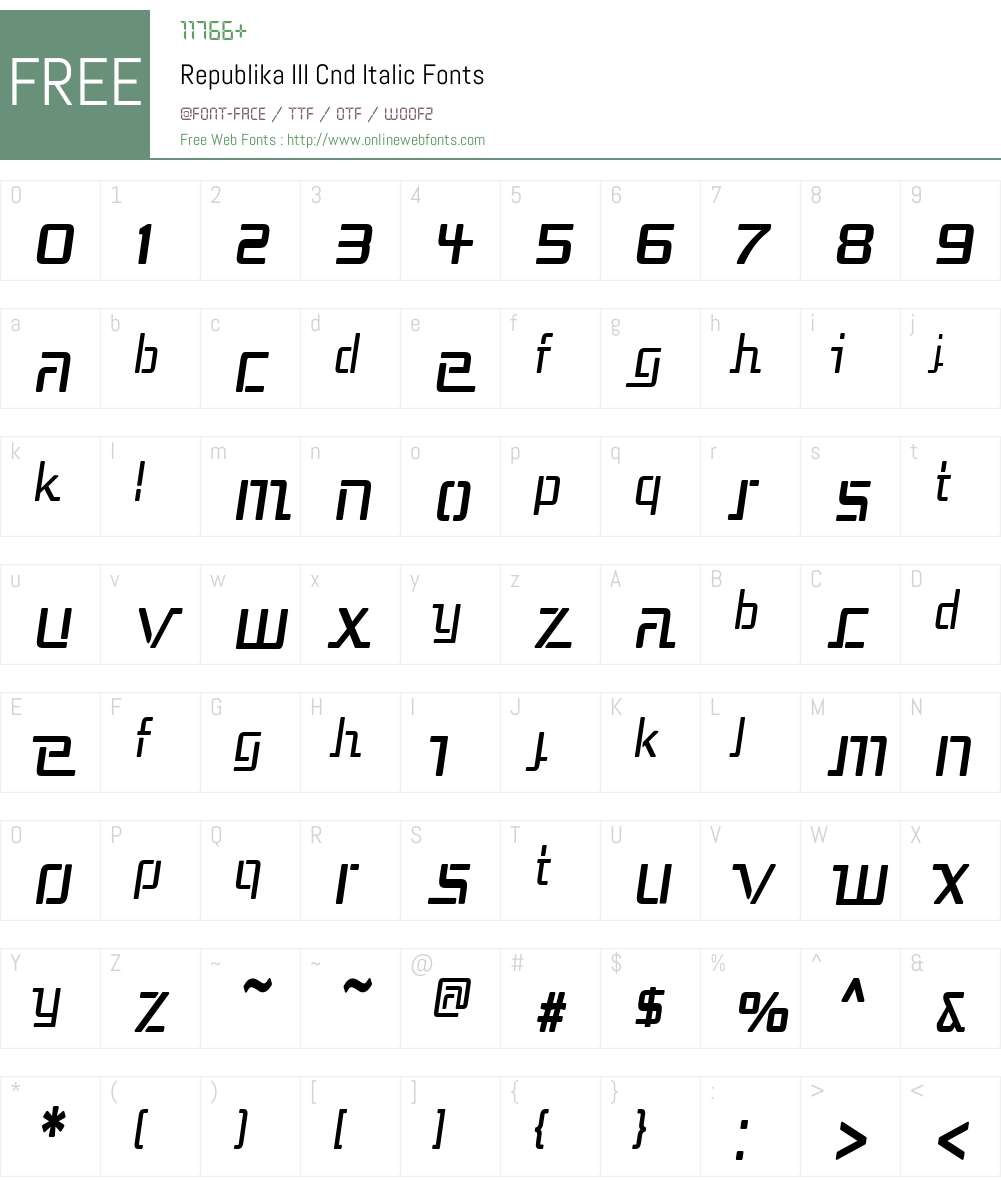 Republika III Cnd Font Screenshots
