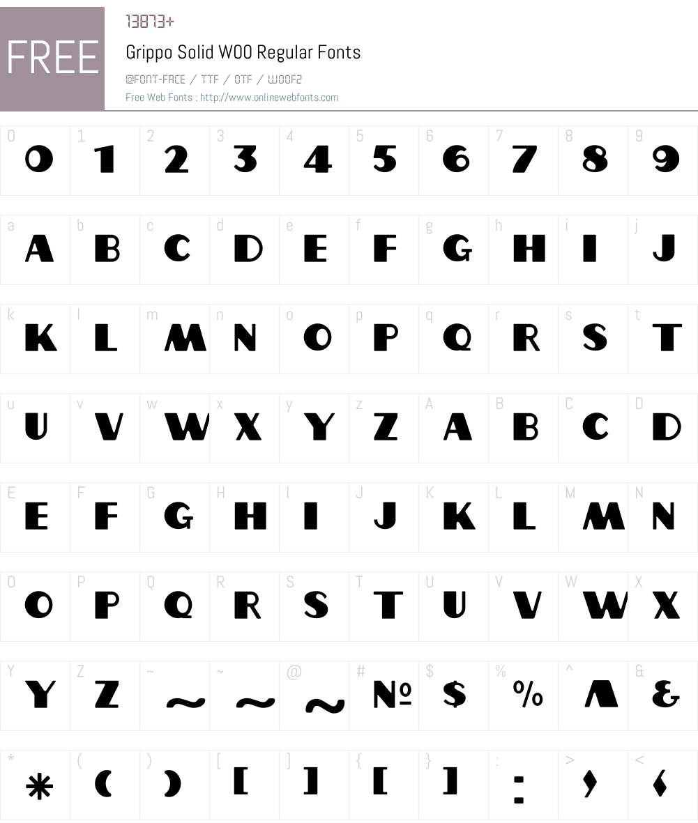GrippoSolidW00-Regular Font Screenshots