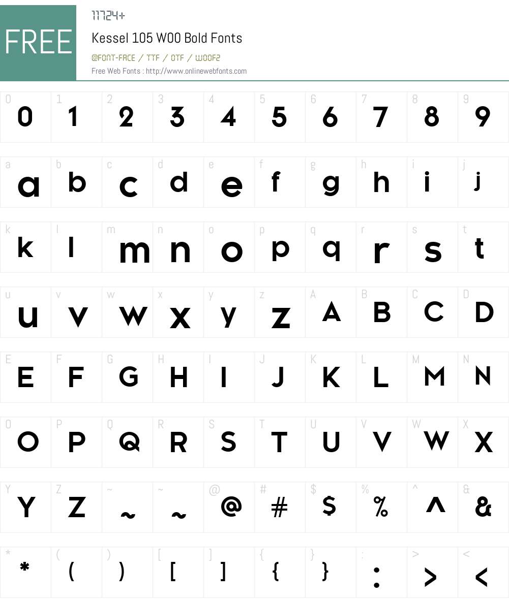 Kessel105W00-Bold Font Screenshots