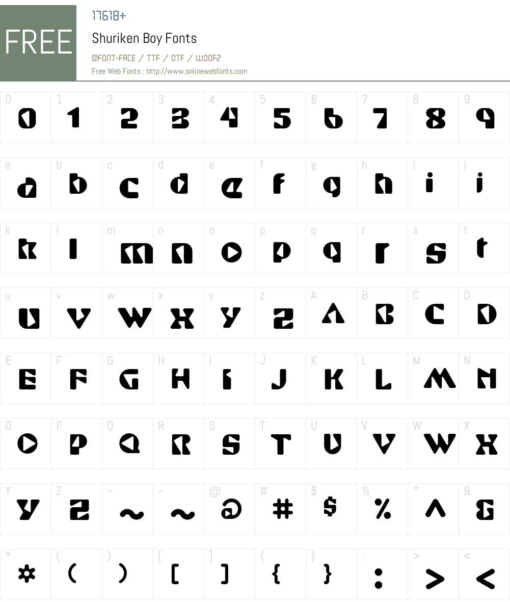 Shuriken Font Screenshots