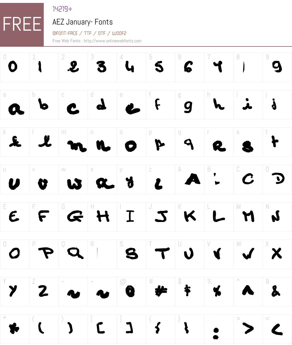 AEZ January- Font Screenshots