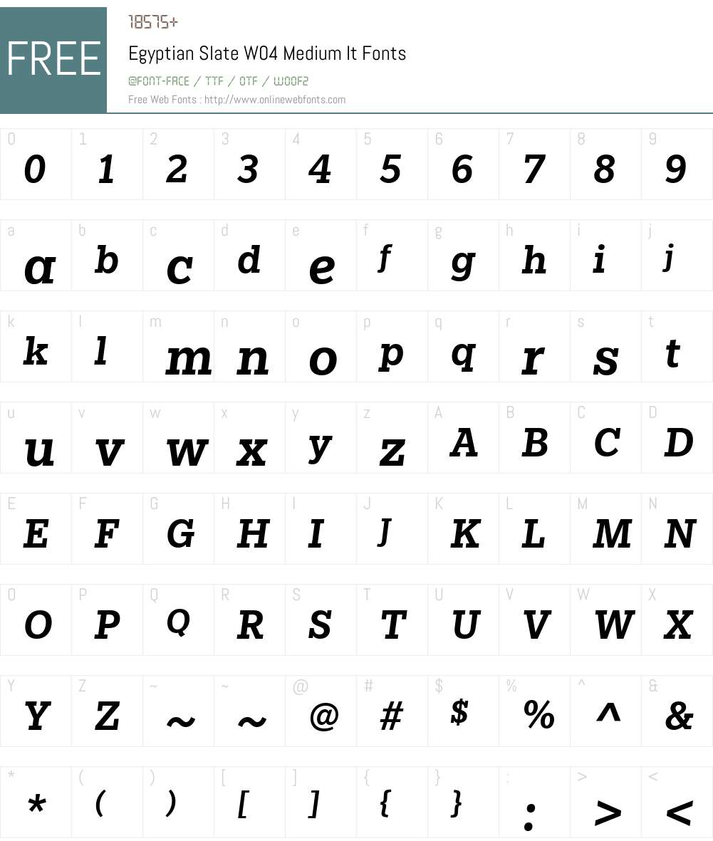 Egyptian Slate Font Screenshots