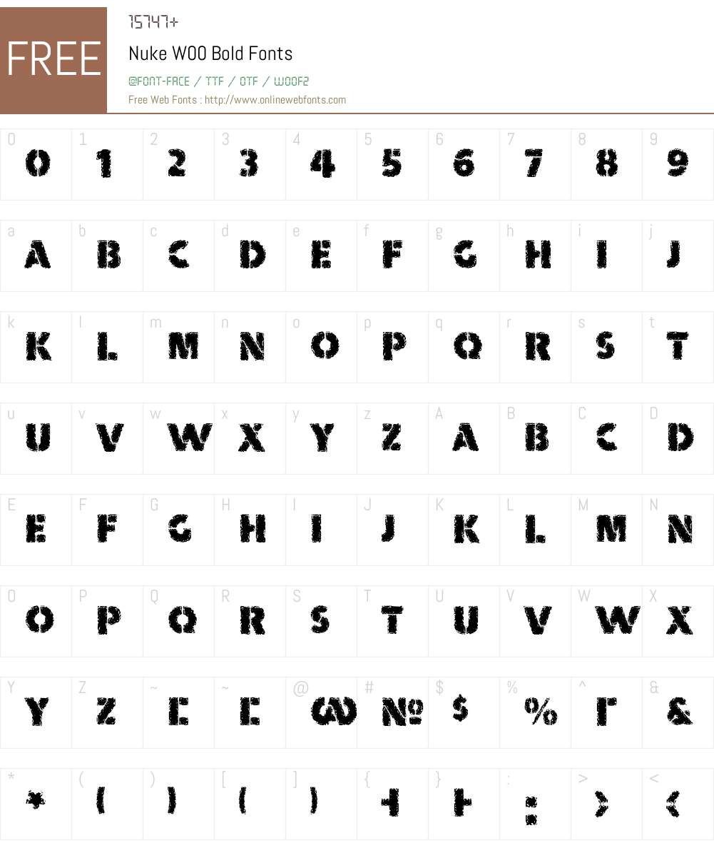 NukeW00-Bold Font Screenshots