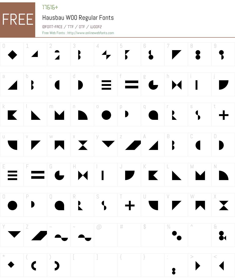 HausbauW00-Regular Font Screenshots