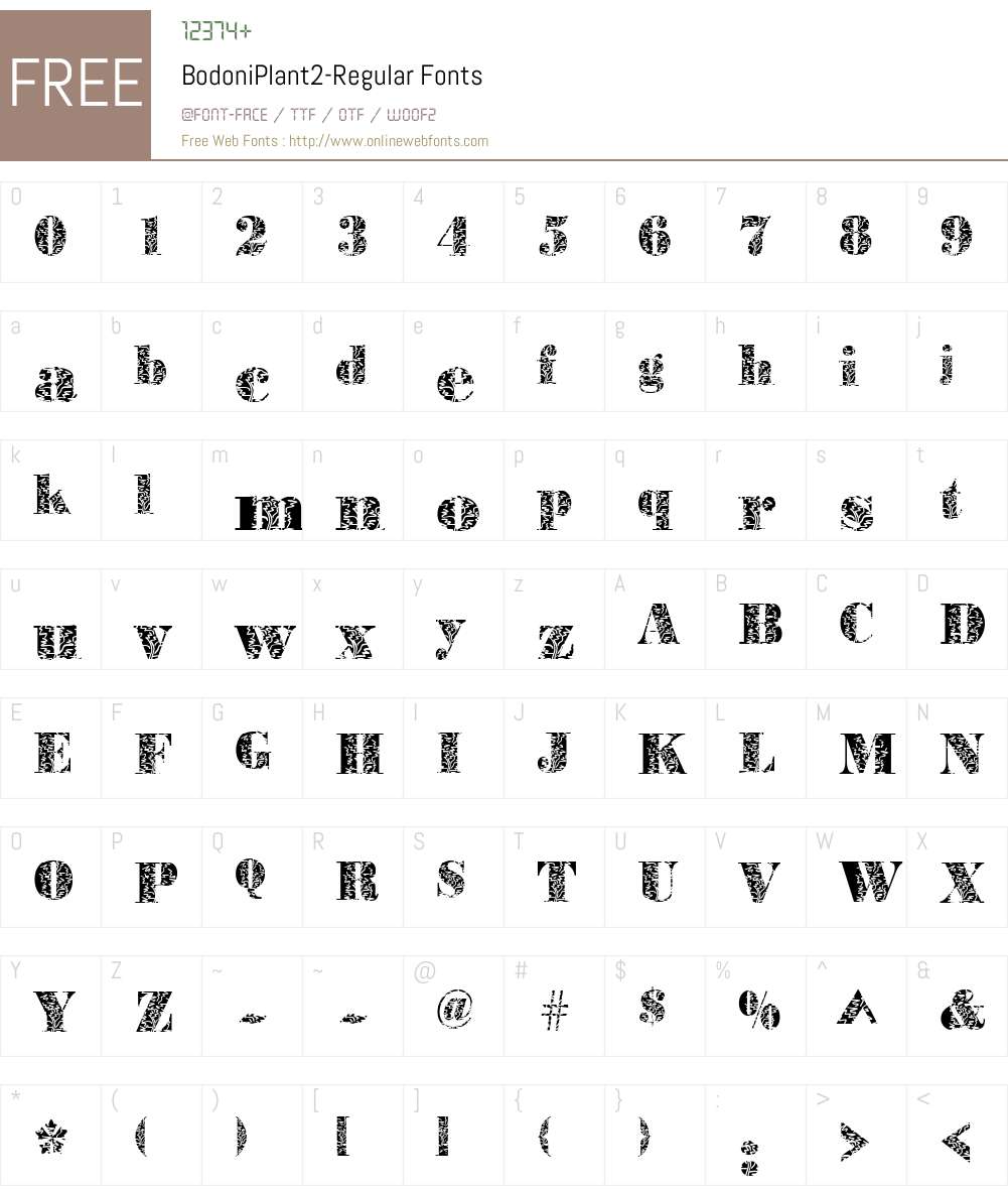 BodoniPlant2 Font Screenshots