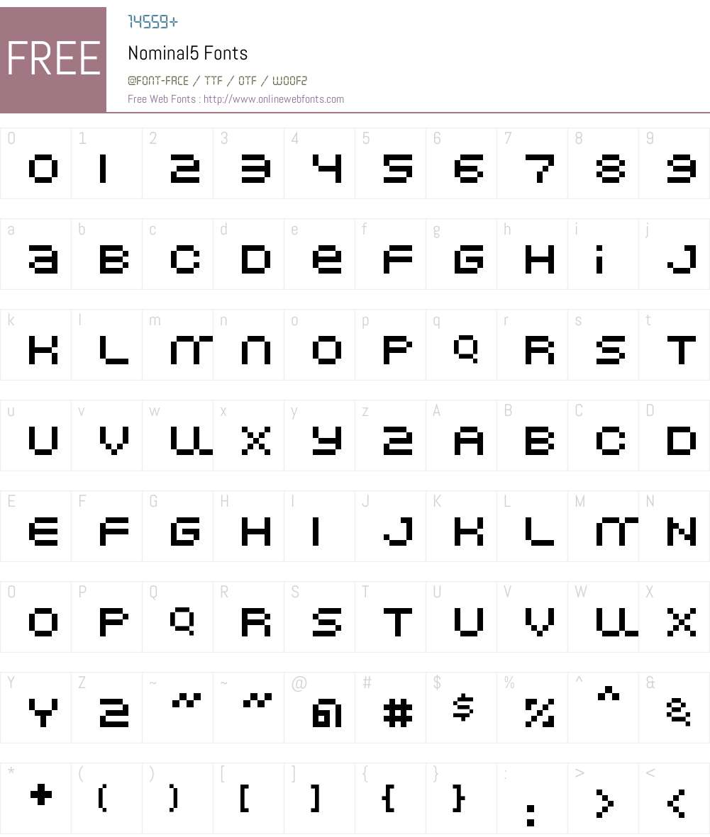 Nominal5 Font Screenshots
