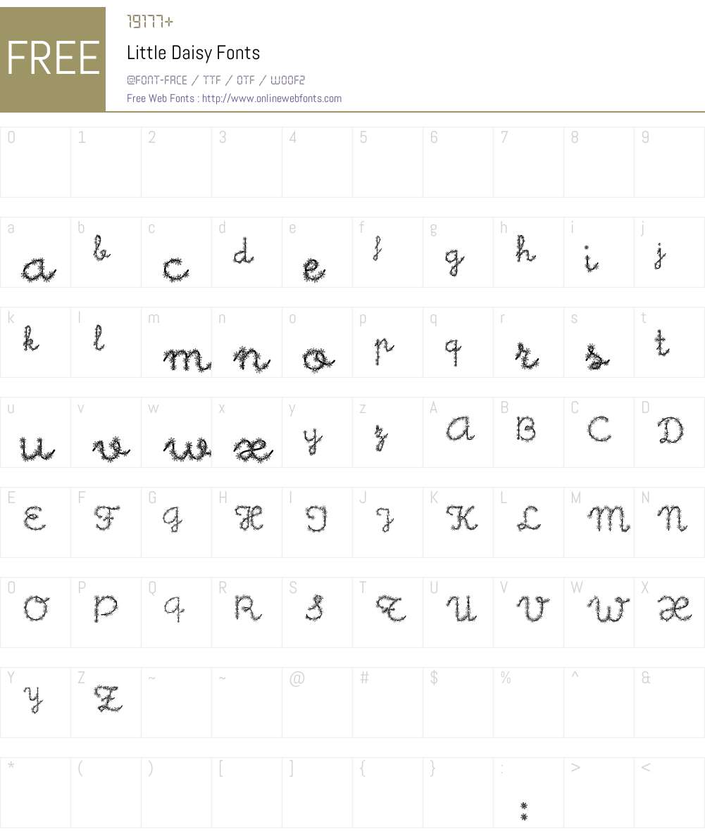 Little Daisy Font Screenshots