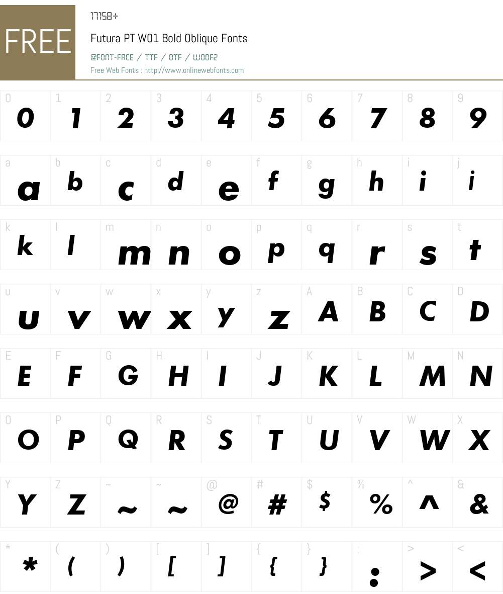 FuturaPTW01-BoldOblique Font Screenshots