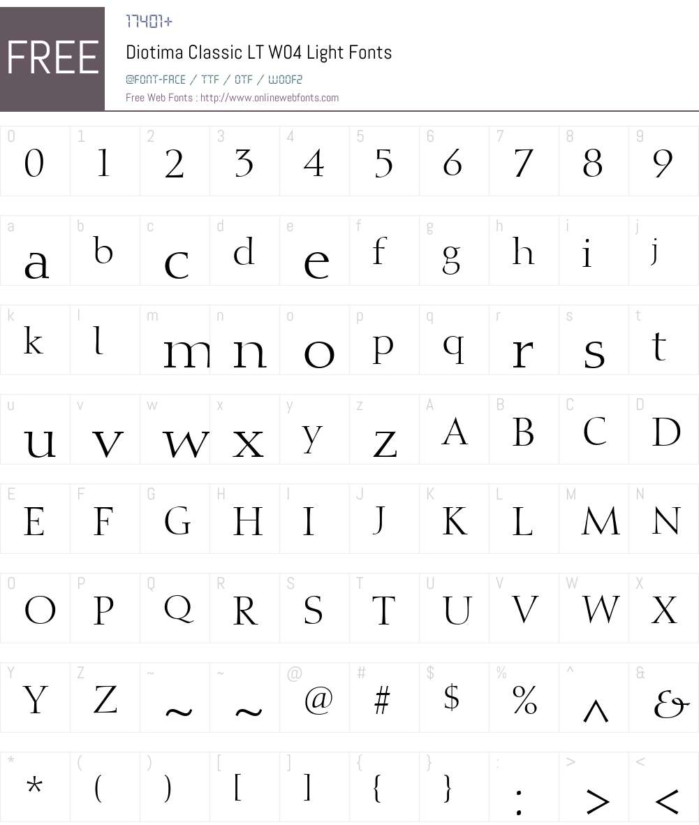 Diotima Classic Font Screenshots