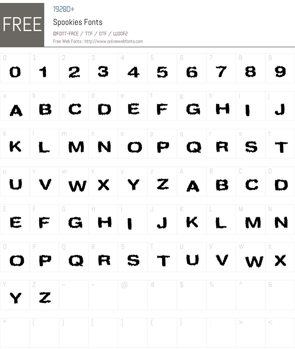 Spookies Font Screenshots