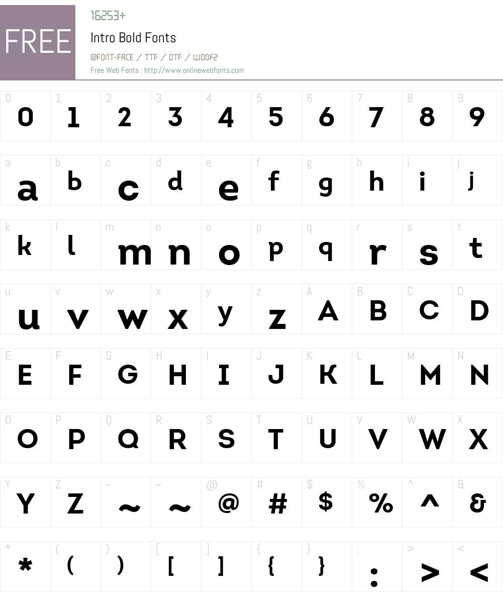 IntroBold Font Screenshots