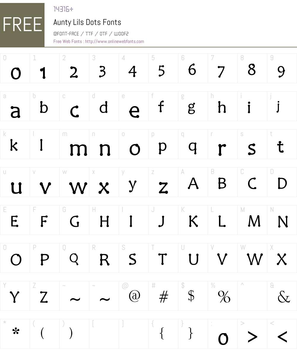 Aunty Lils Dots Font Screenshots