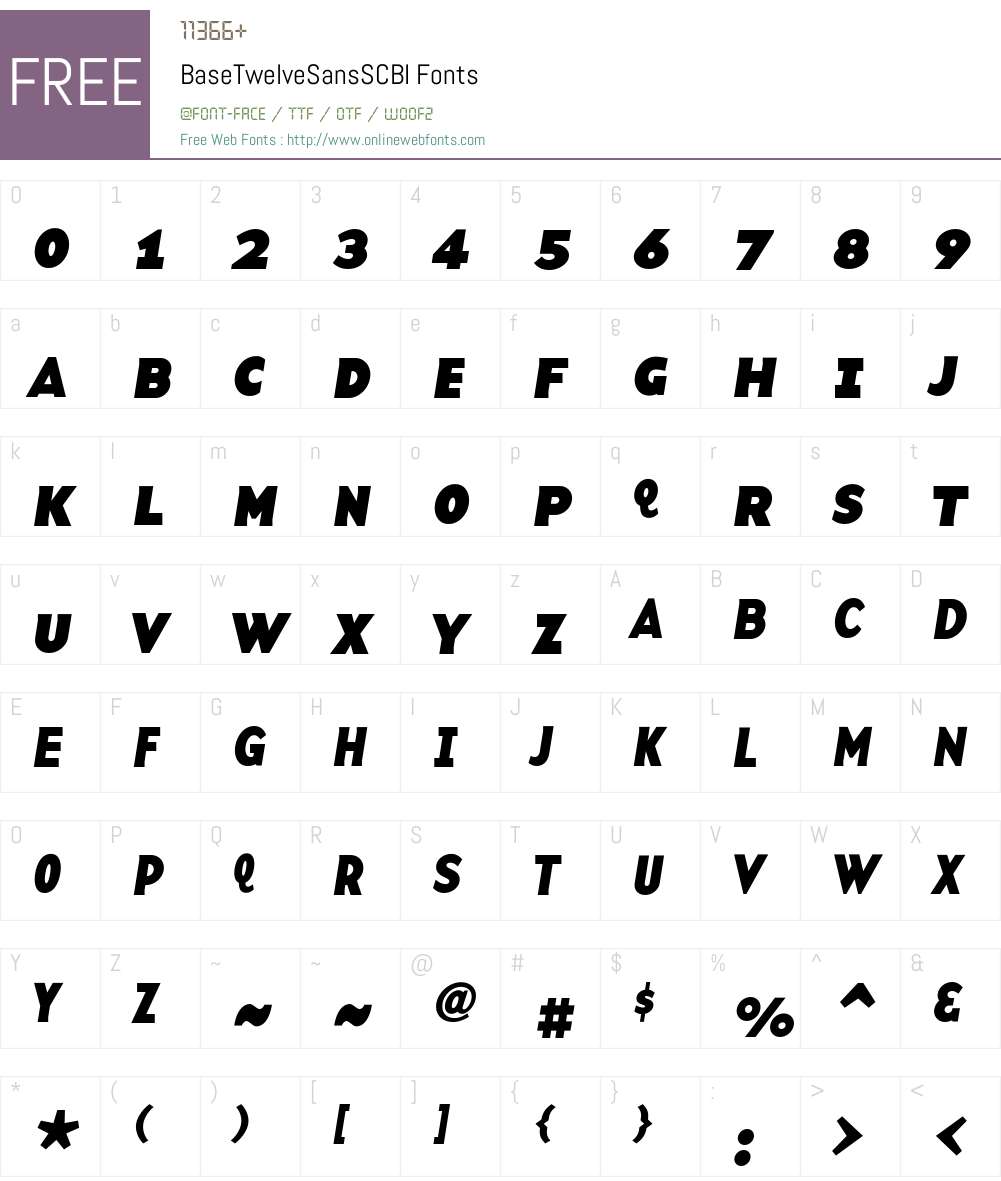 BaseTwelveSansSCBI Font Screenshots