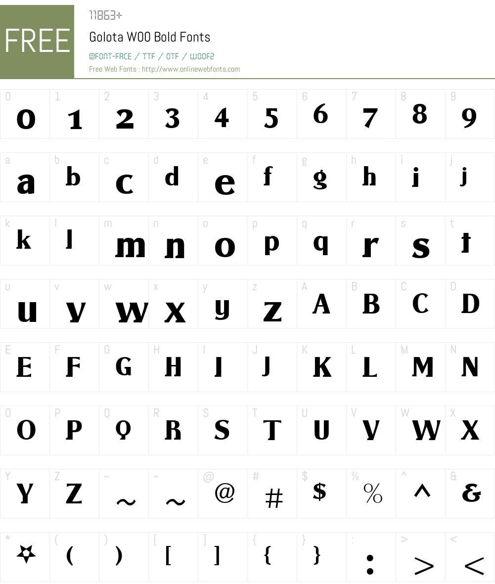 GolotaW00-Bold Font Screenshots