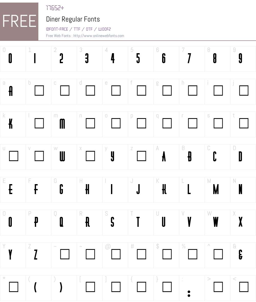 Diner Font Screenshots