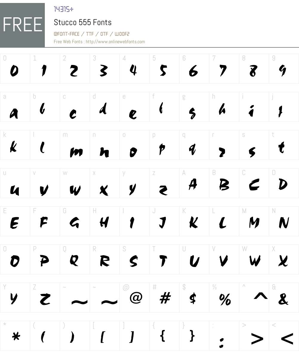 Stucco 555 Font Screenshots