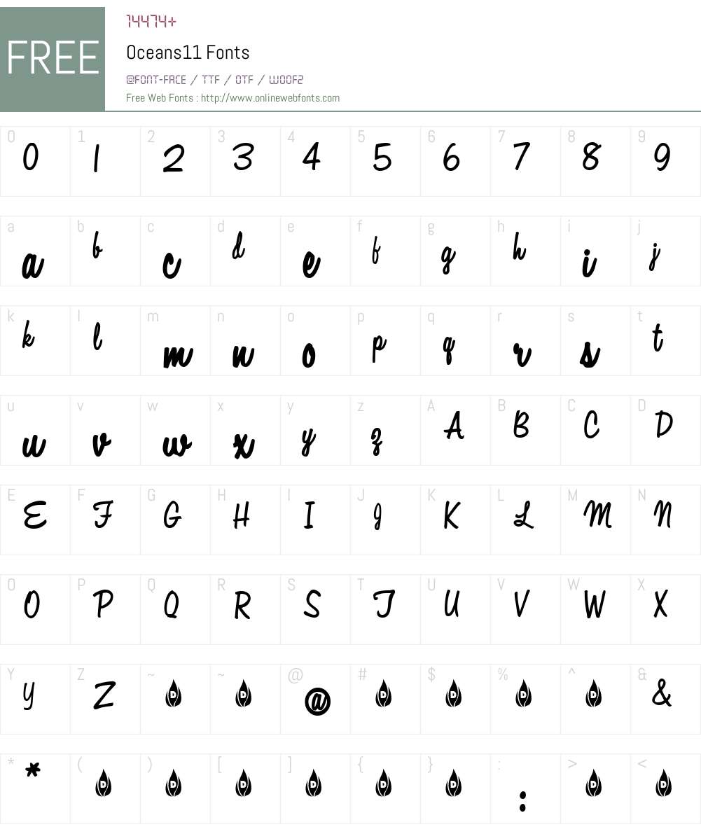Oceans11 Font Screenshots