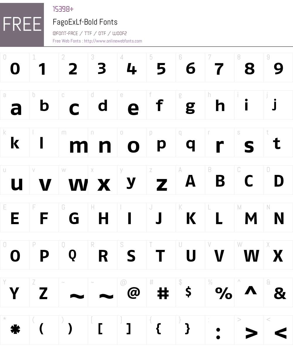 FagoExLf Font Screenshots