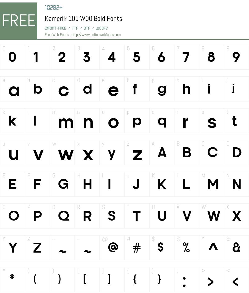 Kamerik105W00-Bold Font Screenshots