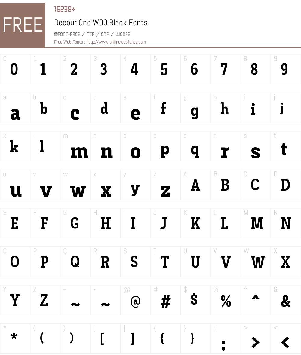 DecourCndW00-Black Font Screenshots