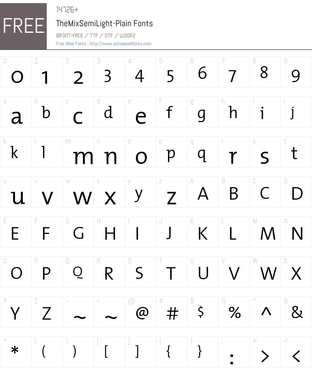 The Mix Semi Light- Font Screenshots