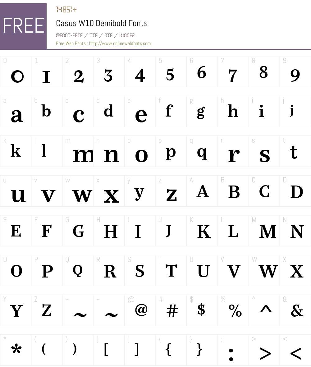 CasusW10-Demibold Font Screenshots