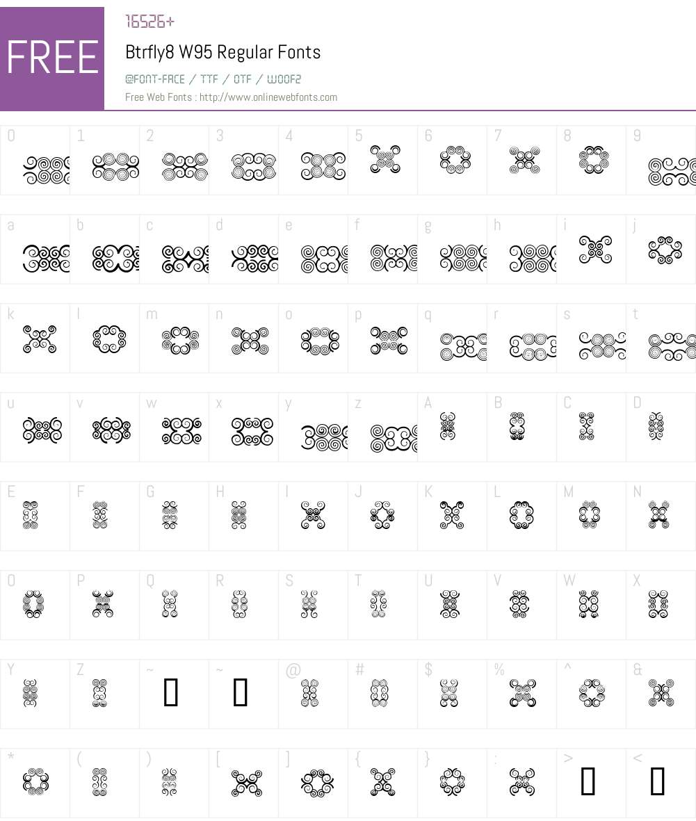 Btrfly8 Font Screenshots