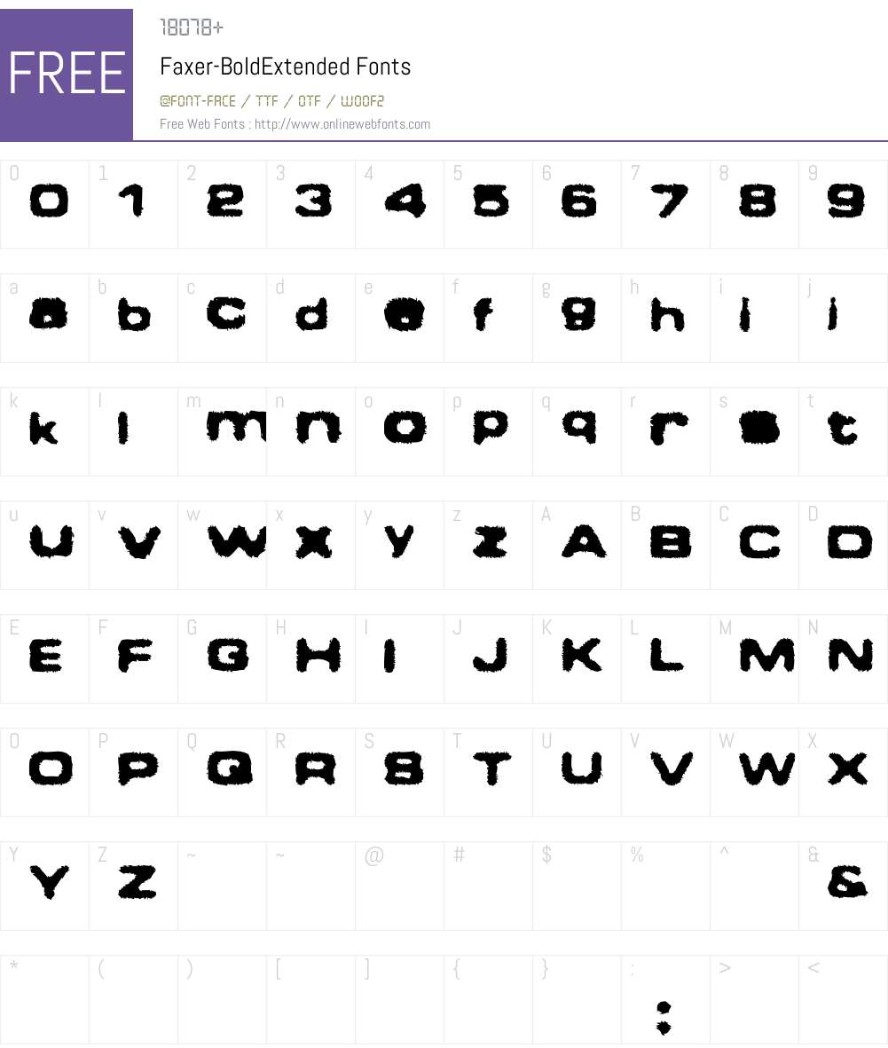 Faxer Font Screenshots