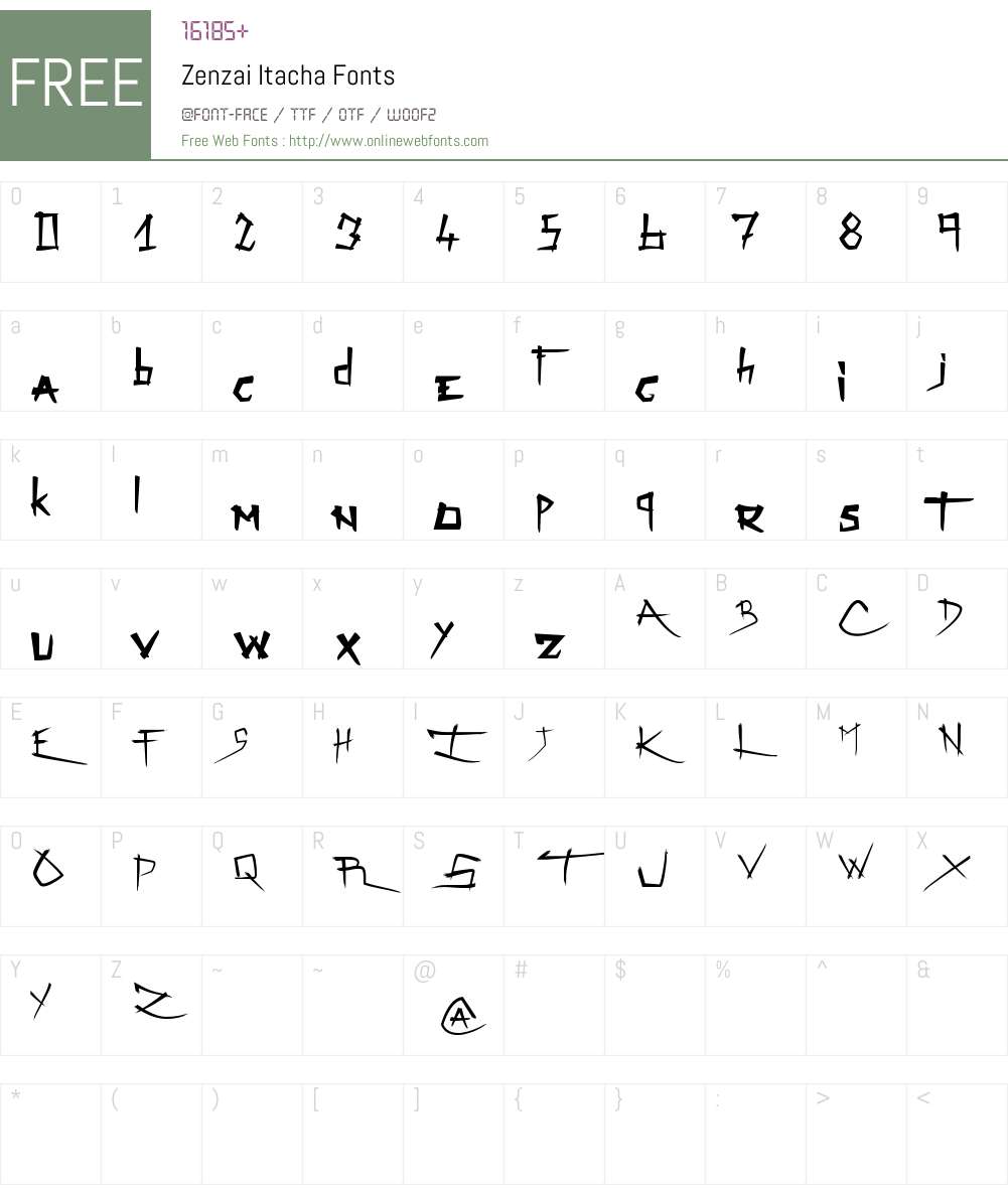 Zenzai Itacha Font Screenshots