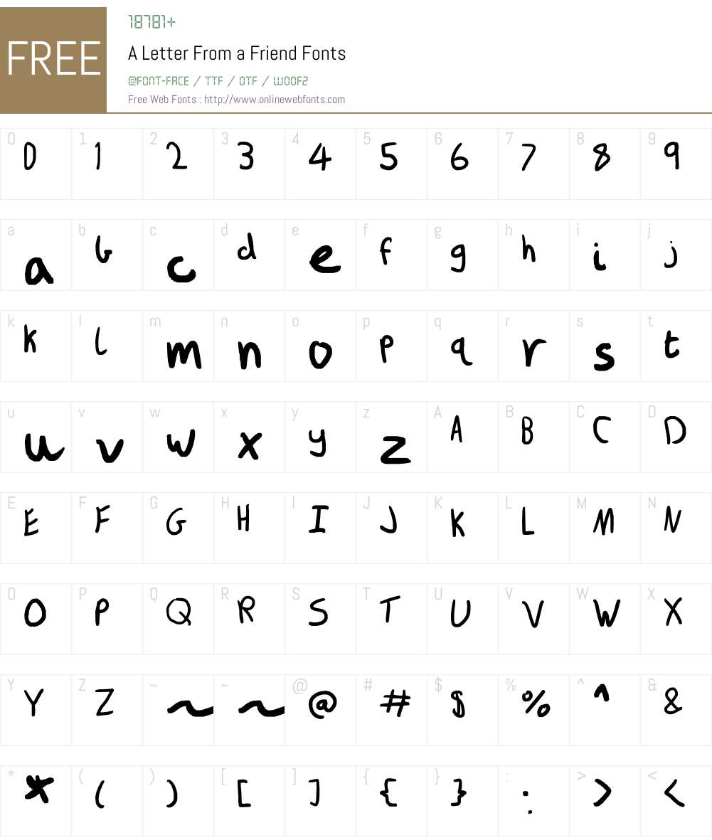 A Letter From a Friend Font Screenshots